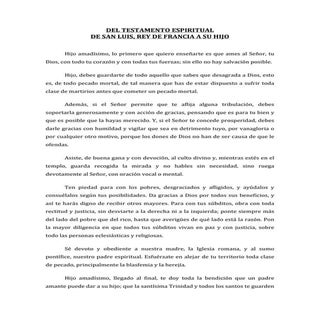 Testamento espiritual sluisrey