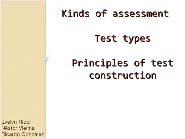 Test and some test types (ev elt)
