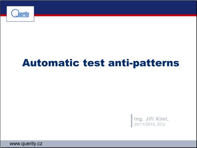 Test antipatterns
