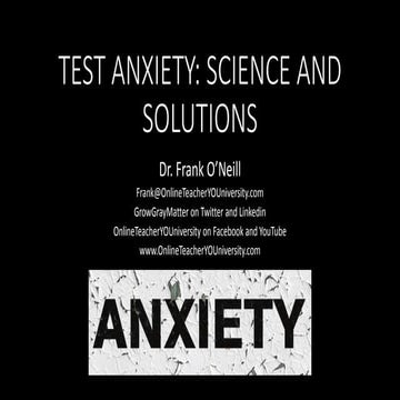 Creating Online Courses that Minimize Test Anxiety 