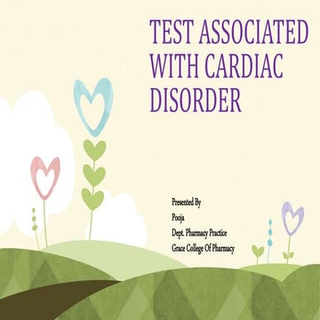 Test associated with cardiac disorder