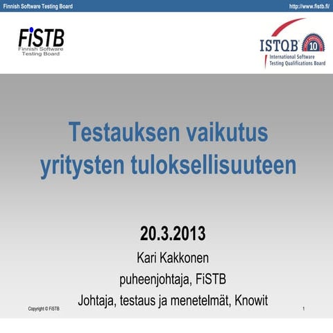 Testauksen vaikutus yritysten tuloksellisuuteen