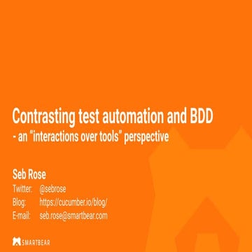 Contrasting test automation and BDD - 2020