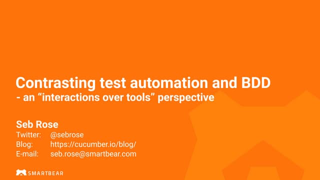 Contrasting test automation and BDD - 2020