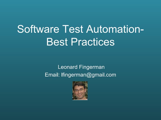 Test Automation Best Practices (with SOA test approach)