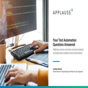 Your Test Automation Questions Answered | PPTX | Web Conferencing ...