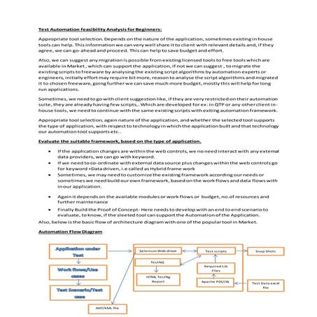 Test automation feasibility analysis