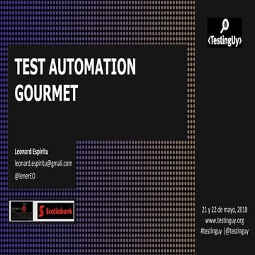 Taller Evento TestingUY 2018 - Test Automation Gourmet