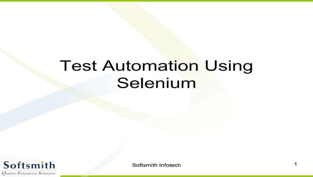 Test automation using selenium