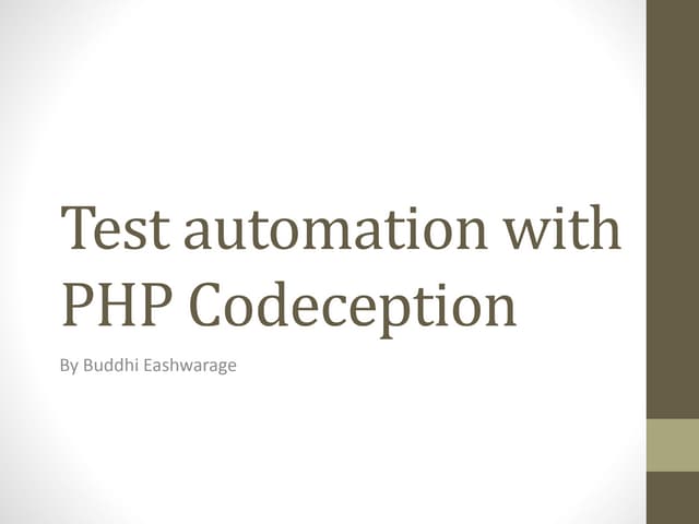 Test automation with php codeception