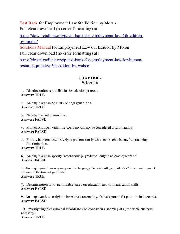 Employment law test image