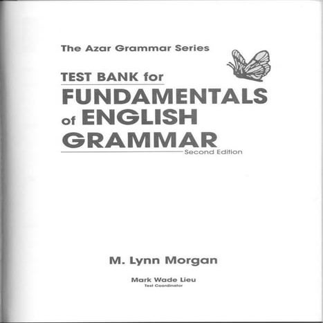 Test bank for fundamentals of english grammar | PDF