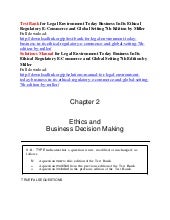 Test Bank For Legal Environment Today Business In Its Ethical Regulat