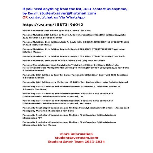 Test Banks and Solutions manual 2023-2024 Part10.ppt