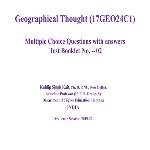 Geographical Thought (17Geo24C1)