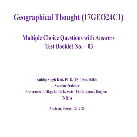 Geographical Thought (17GEO24C1)