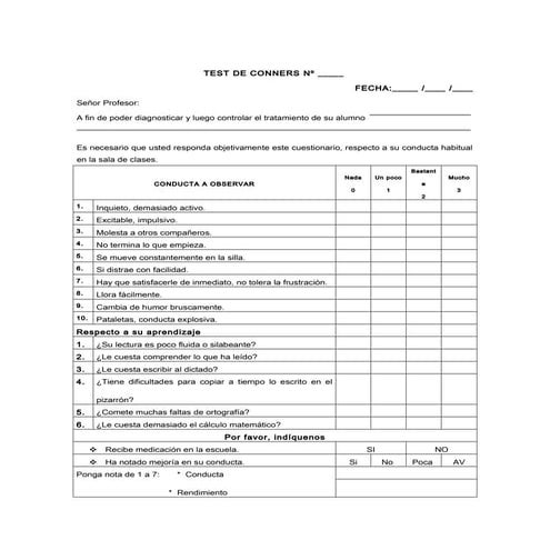 Test conners | DOC