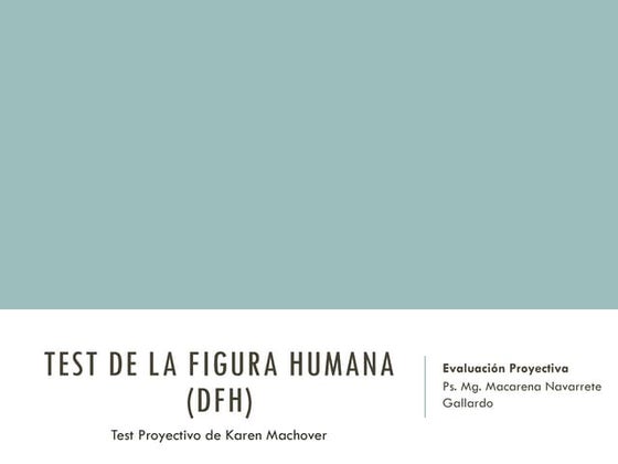 Test de dibujo de la figura humana de Machover. | PPT