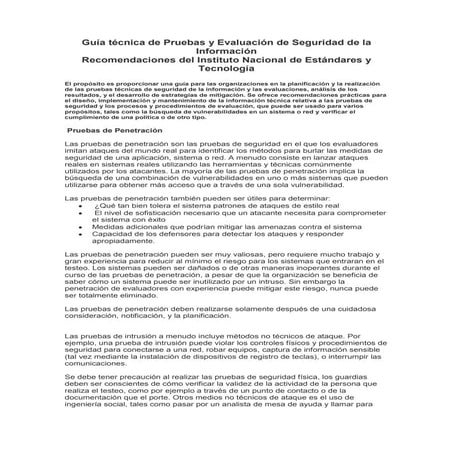 Evaluación  - Test de penetracion