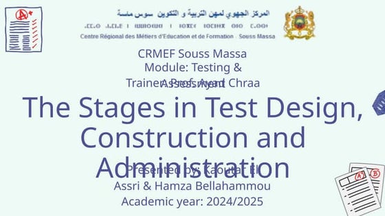 Construction of Test | PPTX | Standardized Testing | Educational Assessment