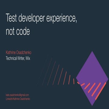 apidays LIVE Paris 2021 - Test developer experience, not code by Kathrine Osa...