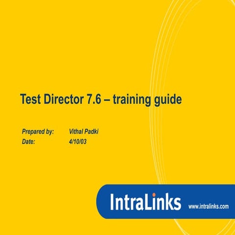 Test Director Ppt Training