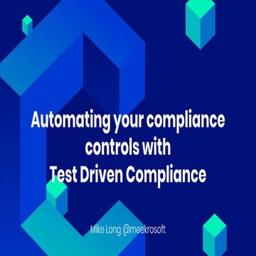 Test Driven Compliance