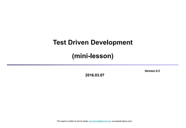 Test driven development   short lesson
