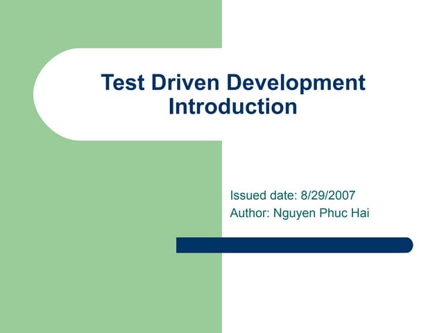 Test Driven Development Introduction
