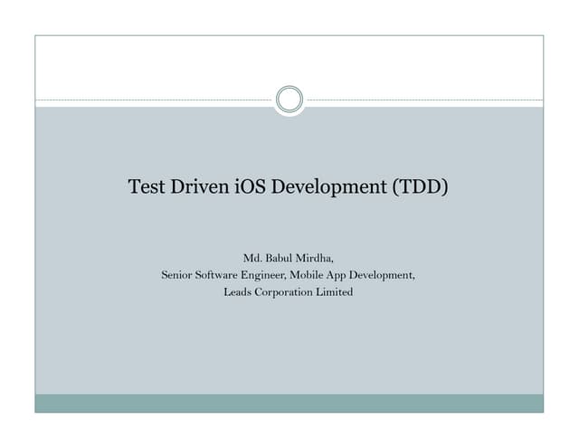 Test Driven iOS Development (TDD)