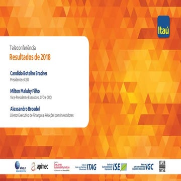 Teleconferência Itaú 4T18