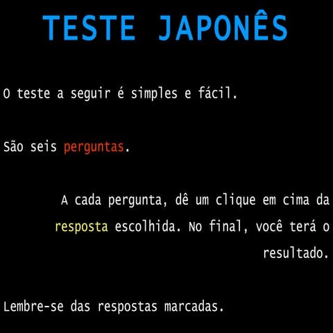 Teste Japones