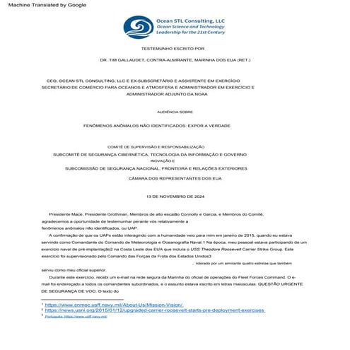 TESTEMUNHO ESCRITO - TIM GALLAUDET (Versão em português)