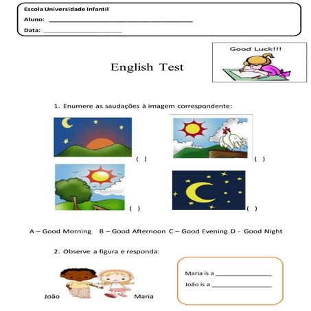 Teste - Inglês 3 ano | DOC