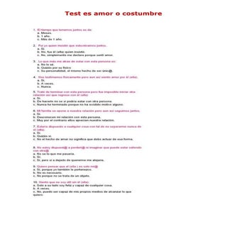 Test es amor o costumbre