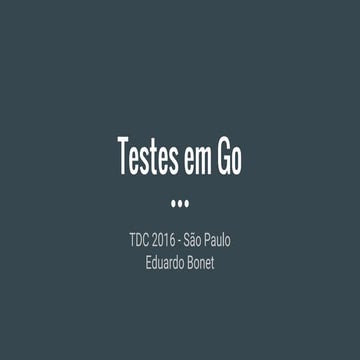 Testes em go