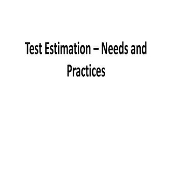 Test estimation session
