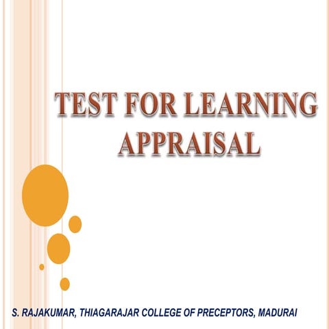 Test for learning appraisal