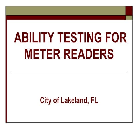 test for Meter Reader analysis and evaluation | PDF