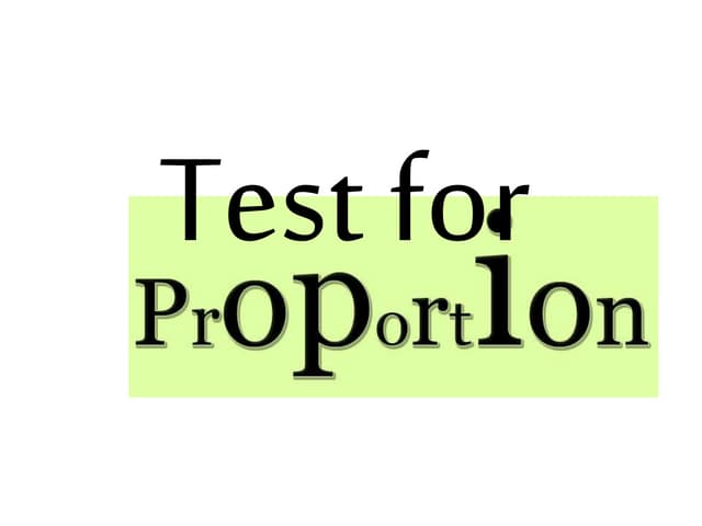 Test for proportion