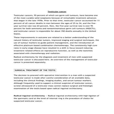 Testicular Cancer