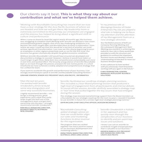 Testimonials for Roundtable Consulting | PDF