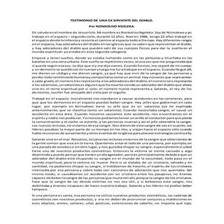 Testimonio de una ex sirviente del ...