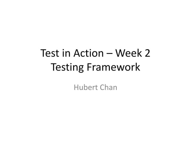 Test in action   week 2