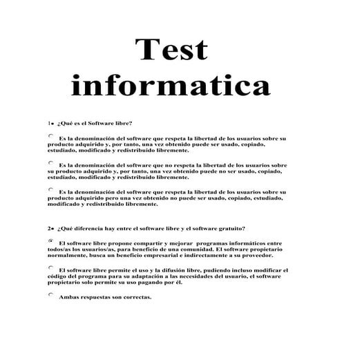 Test informatica 1 todos grupos | PDF