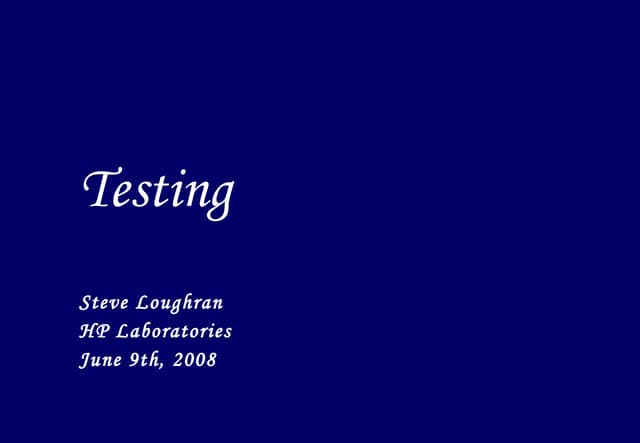 Testing