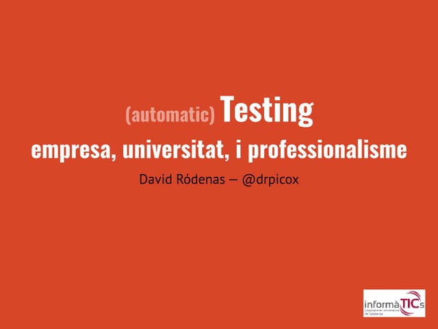 Testing, Learning and Professionalism — 20171214