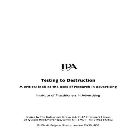 Testing To Destruction | PPT