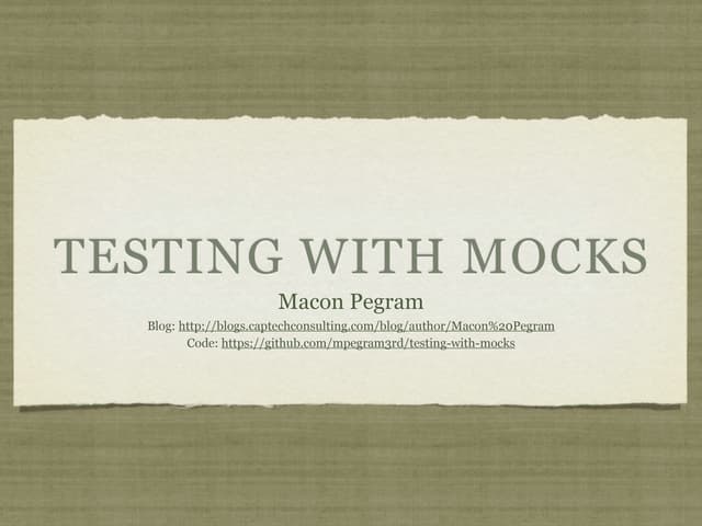 Testing w-mocks