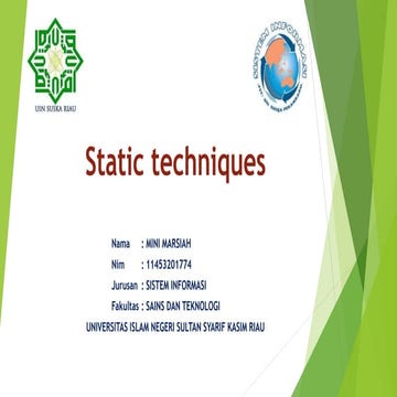 Testing 1 static techniques